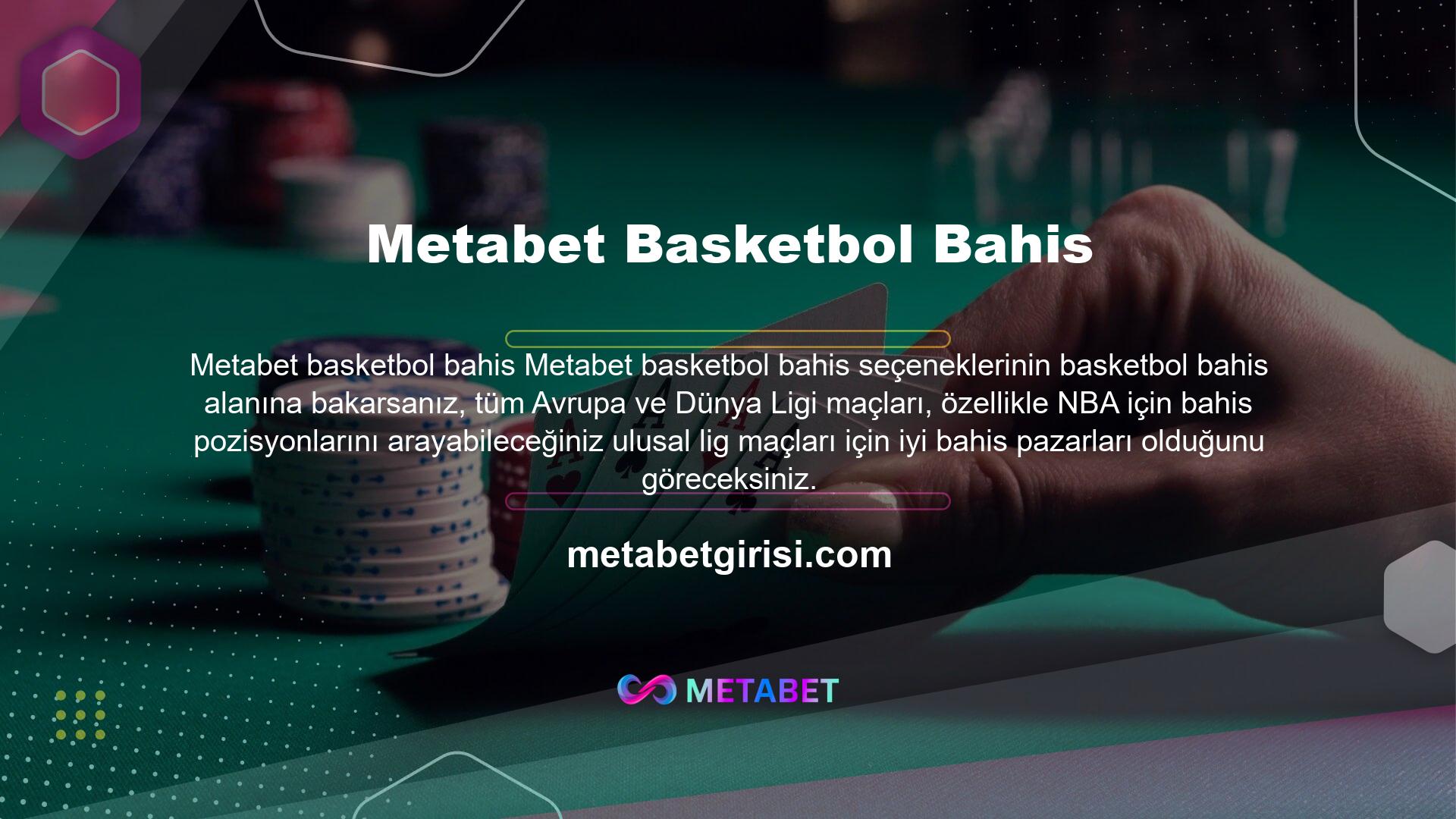 Basketbol oyunlarına bahse girmenin farklı yolları vardır, ancak kazanan takımı seçmek, her takımın aldığı para miktarı, takımlar arasındaki beceri seviyesi farkı, her bir takımın bir oyunda aldığı toplam para miktarı, ilk puan bu seçenekler hakkında daha fazla bilgi edinmek istiyorsanız, Metabet Live Basketbol bahis bölümünü kontrol edebilirsiniz